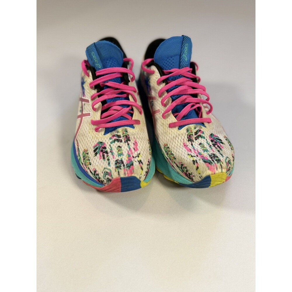 Asics Gel Nimbus 24 Womens Sz 8.5 M Tropical White Pink Running Sneakers Shoes - Picture 9 of 15